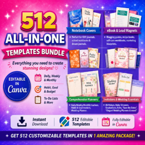 512 Canva Templates All-in-One Digital Mega Bundle | For Canva Collectors