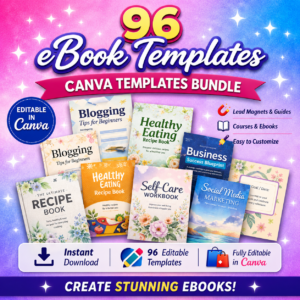 96 Premium eBook Canva Templates Bundle