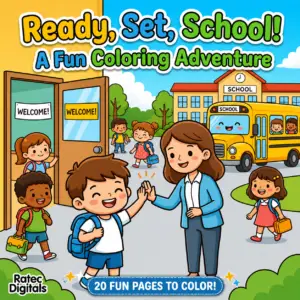 Ready, Set, School! A Fun Coloring Adventure (Digital Download)