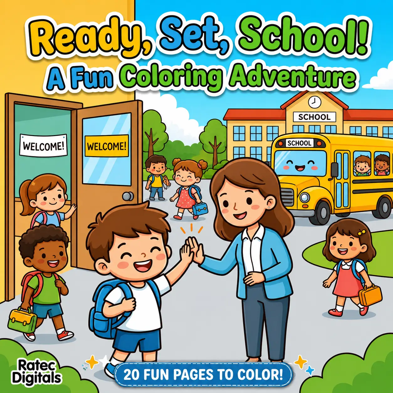 Ready, Set, School! A Fun Coloring Adventure (Digital Download)